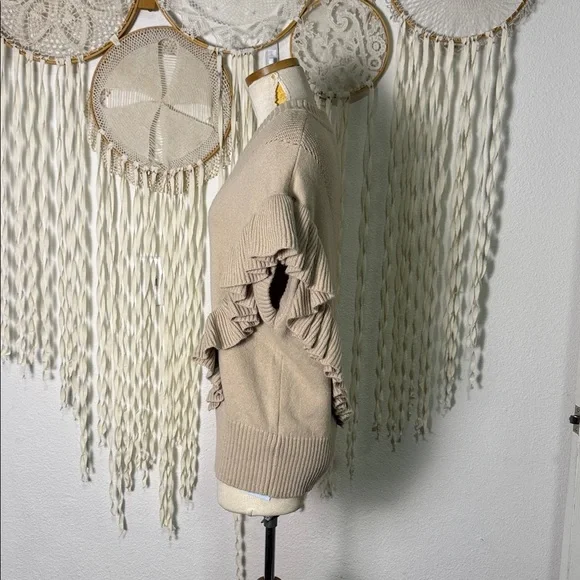 Munthe Eivan Knit Sleeveless Pullover with Ruffle Detail Large - Picture 5 of 12
